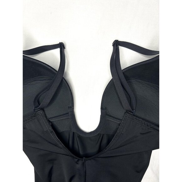 Spanx Bodysuit Womens Medium Black Suit Your Fancy Plunge Bra Low-Back Shapewear - Picture 14 of 14